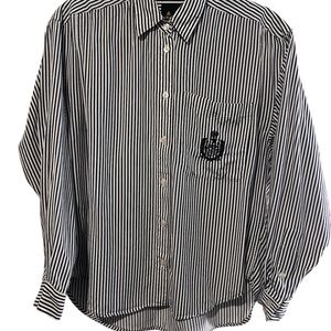 Vintage Liz Sport White and Blue Button Down Shirt